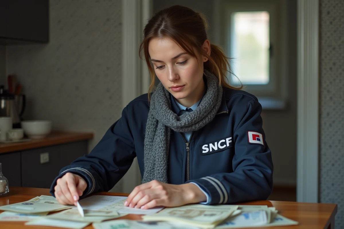 Conductrice SNCF comptant ses revenus à la maison