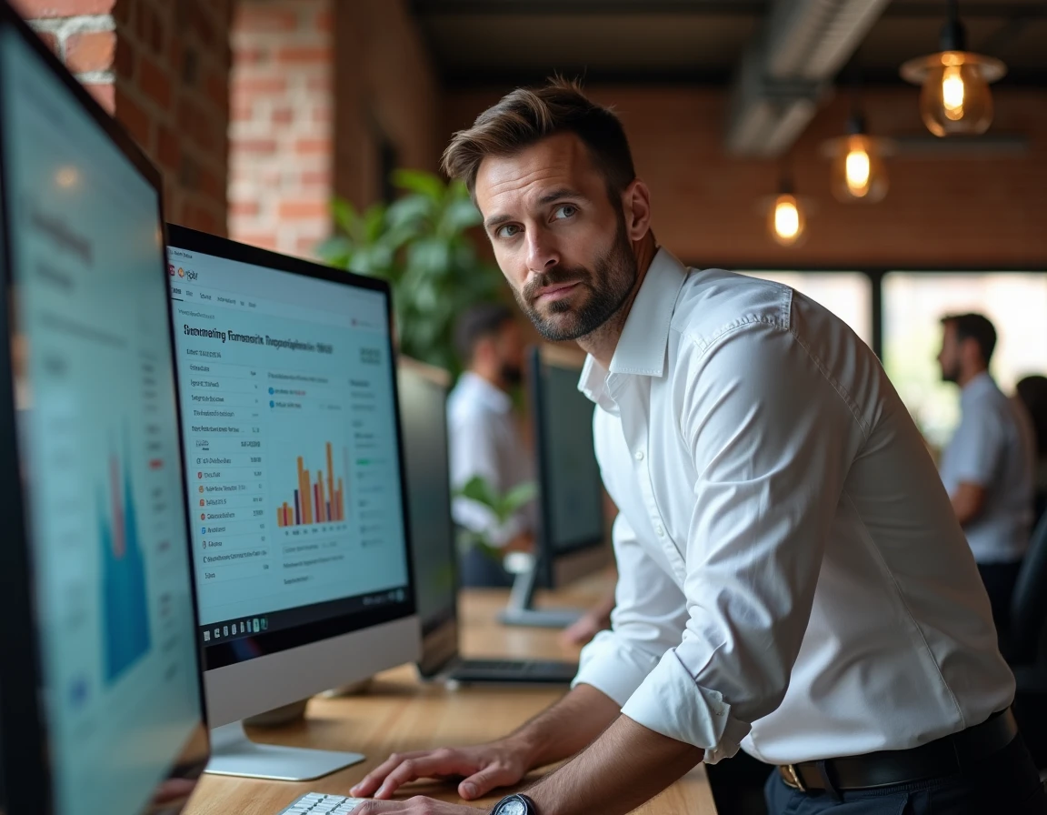 Entrepreneur consultant un registre d'information société en ligne avant signature de contrat