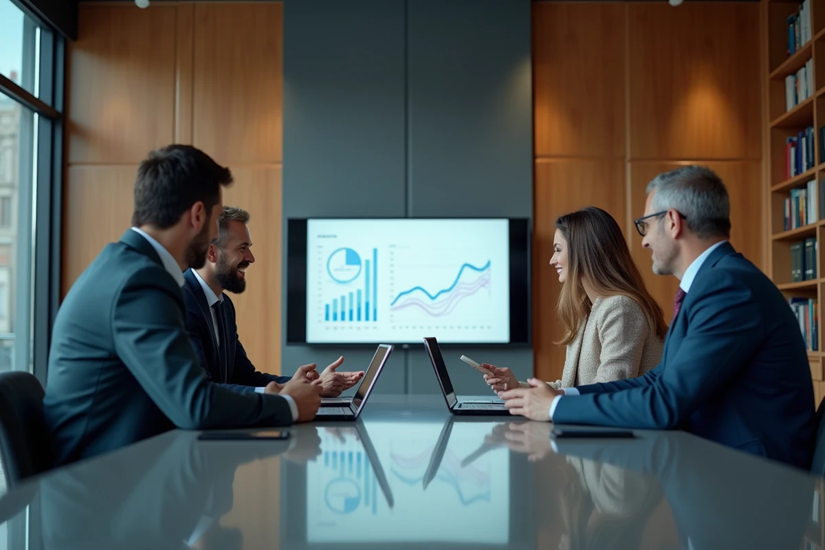 Equipe diversifiee de gestionnaires IT en réunion