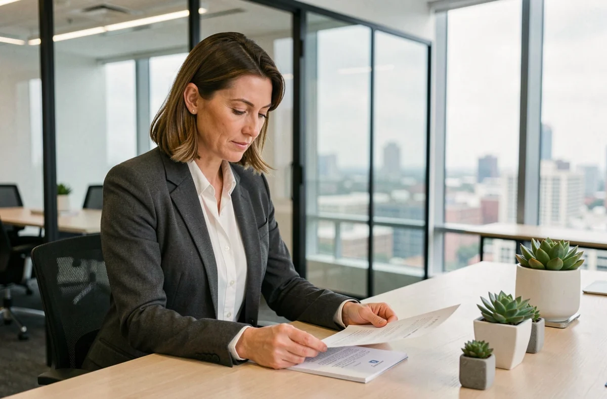 Femme d'affaires travaillant dans un bureau privatif loué dans un centre d'affaires à Rueil-Malmaison
