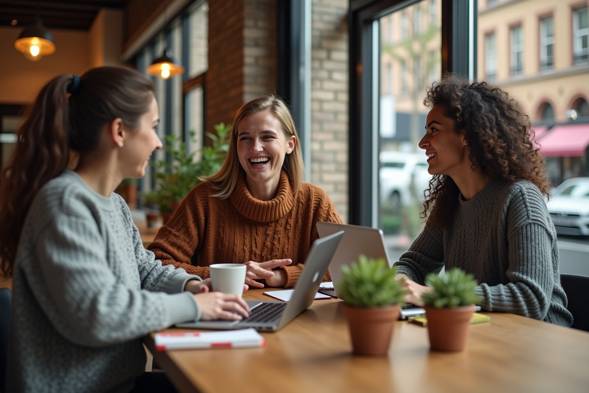 Groupe de professionnels en coworking en discussion