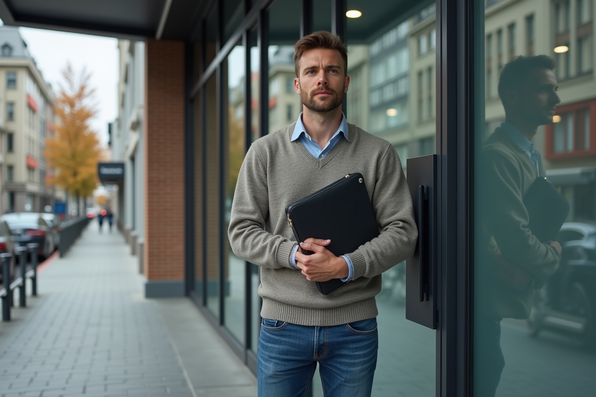 Homme verrouillant un coffre à l