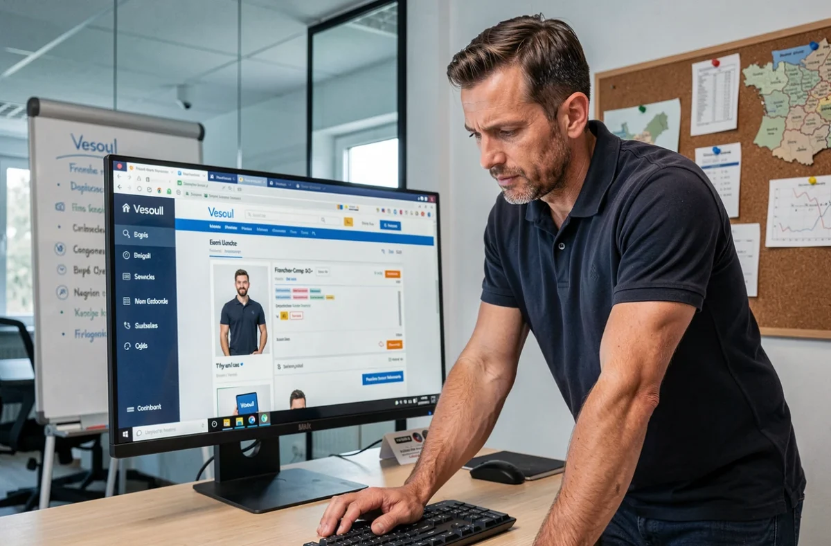 Expert d'Integra'Web à Vesoul en train de concevoir un site e-commerce avec interface de boutique en ligne sur grand écran